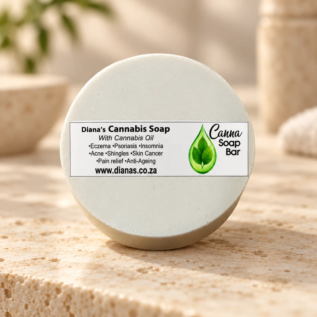 CAN Herbal Soap Bar — Diana's product in a warm stone editorial setting